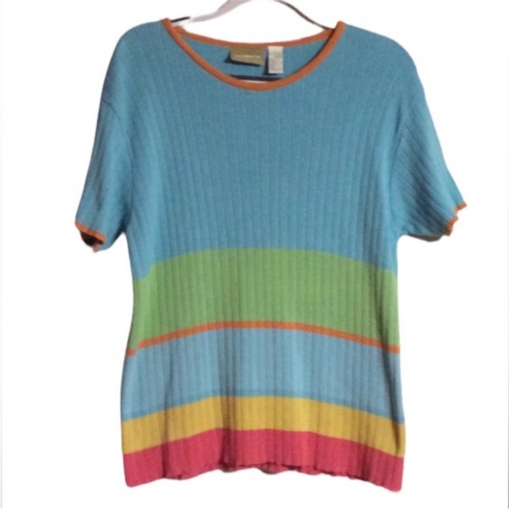 LIZ CLAIBORNE LIZWEAR Colorful Summer SWEATER Size LARGE
